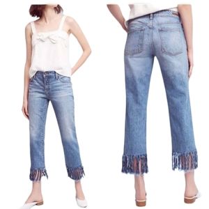 ANTHROPOLOGIE Pilcro Fringe Hyphen Boyfriend Jeans EUC sz 27